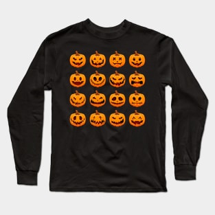 Funny Pumpkin Emoji Long Sleeve T-Shirt